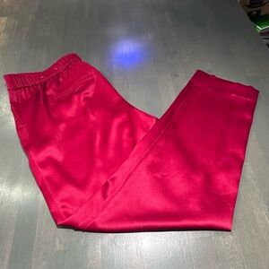 NWT Chico's Vibrant Red Satin Finish Straight Leg Pants